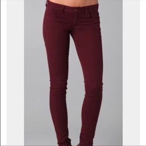Burgundy slim skinny jeans